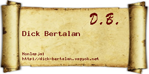 Dick Bertalan névjegykártya