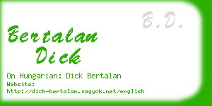 bertalan dick business card